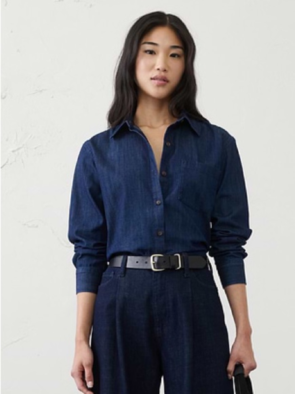 Banana Republic Perfect Denim Shirt Dark Wash Small